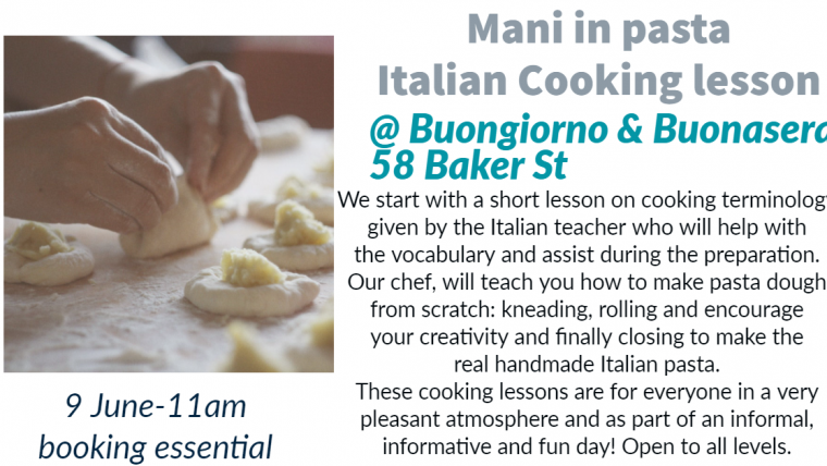 9 June: Mani in pasta-Italian cooking lesson